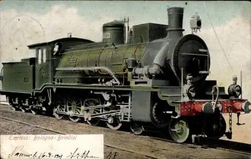 Ak Italienische Eisenbahn, Express Bologna - Brindisi, Dampflok Nr. 4530