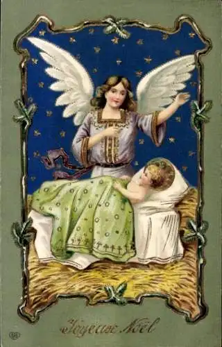Ak Glückwunsch Weihnachten, Engel, Jesuskind