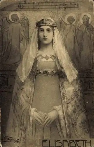 Künstler Ak Elisabeth, Heilige,  Porträt