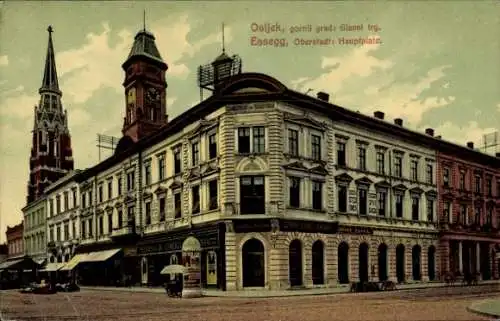 Ak Osijek Essegg Kroatien, Oberstadt, Hauptplatz