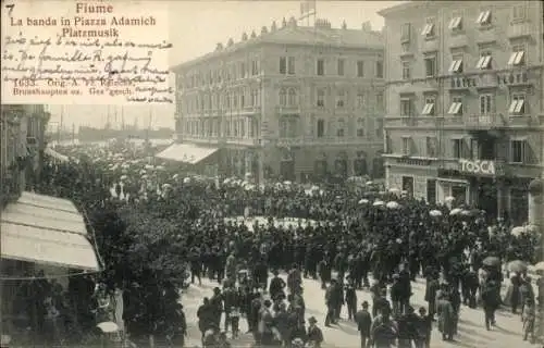 Ak Rijeka Fiume Kroatien, Platzmusik