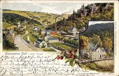Künstler Ak Falk, G., Globenstein Breitenbrunn im Erzgebirge, Gasthaus zur Erzgebirgschen Schweiz