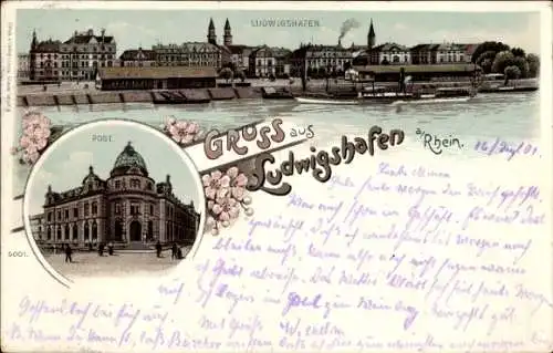 Litho Ludwigshafen am Rhein, Panorama, Post