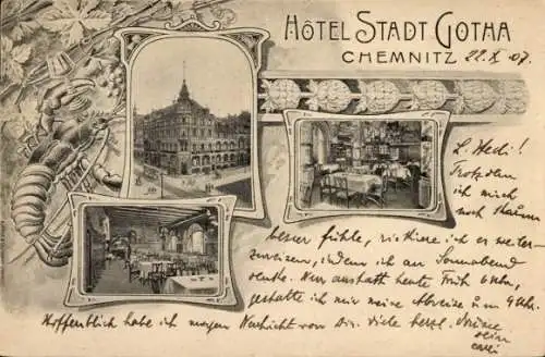 Ak Chemnitz in Sachsen, Hotel Stadt Gotha, Restaurant