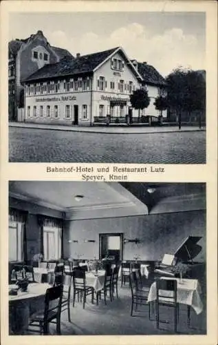 Ak Speyer am Rhein, Bahnhof-Hotel und Restaurant Lutz