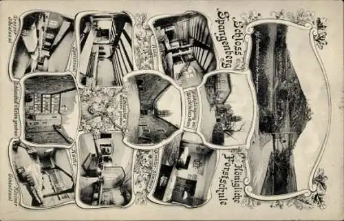 Ak Spangenberg in Hessen, Schloss, Kgl. Forstschule, Aula, Speisesaal, Schlosshof