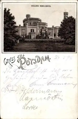 Litho Babelsberg Potsdam in Brandenburg, Schloss Babelsberg