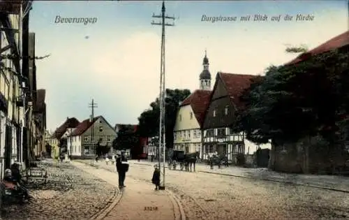 Ak Beverungen an der Weser, Burgstraße, Kirche