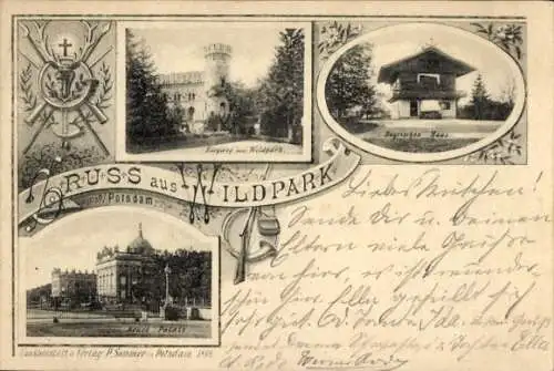 Ak Wildpark Potsdam in Brandenburg, Eingang, Neues Palais