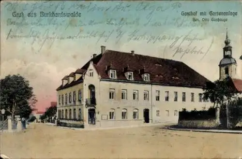 Ak Burkhardswalde Müglitztal Sachsen, Gasthof mit Gartenanlage