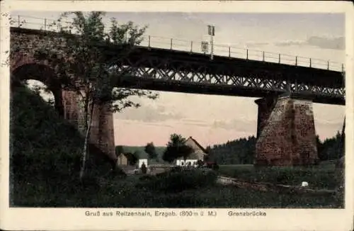 Ak Reitzenhain Marienberg im Erzgebirge, Grenzbrücke