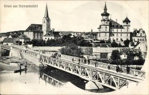 Ak Schwarzenfeld in der Oberpfalz, Teilansicht, Brücke