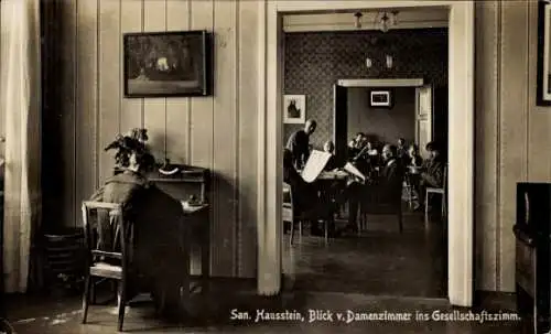 Ak Schaufling in Niederbayern, Sanatorium am Hausstein, Damenzimmer, Gesellschaftszimmer
