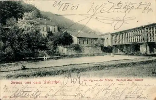 Ak Kettwig vor der Brücke Kettwig Essen im Ruhrgebiet, Ruhrthal