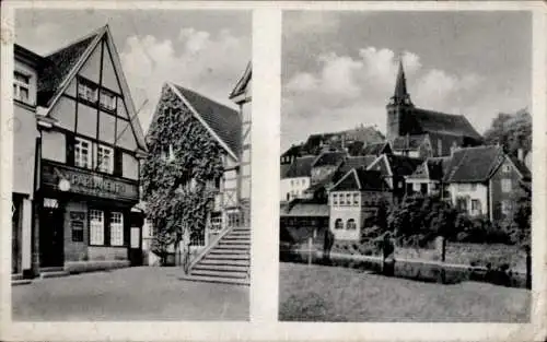 Ak Kettwig Essen im Ruhrgebiet, Gasthof zum Parlament, Ruhrstraße 50, Kirche
