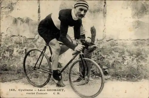 Ak Radrennfahrer Léon Georget, französischer Straßenfahrer