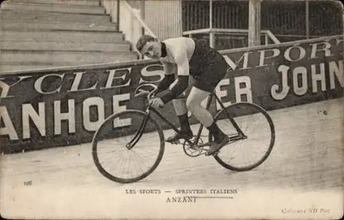 Ak Radrennfahrer Anzani, italienischer Sprinter