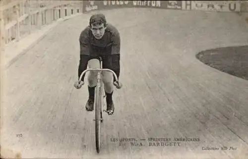 Ak Radrennfahrer W. A. Bardgett, amerikanischer Sprinter