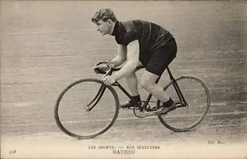 Ak Radrennfahrer Mathieu, französischer Sprinter
