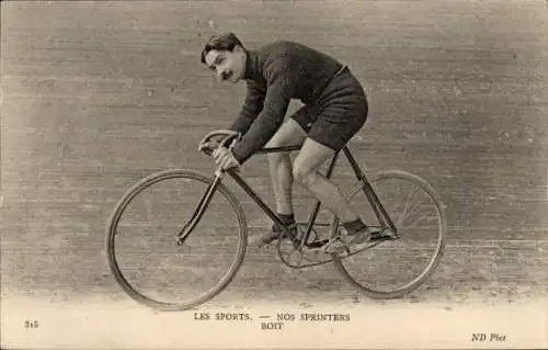 Ak Radrennfahrer Boit, französischer Sprinter