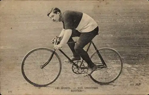 Ak Radrennfahrer Ritter, französischer Sprinter