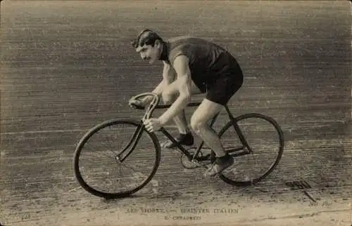 Ak Radrennfahrer E. Carapezzi, italienischer Sprinter