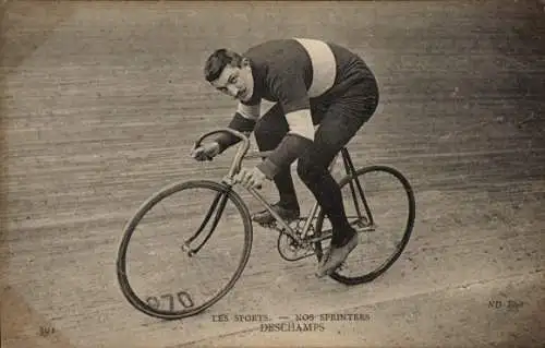 Ak Radrennfahrer Deschamps, französischer Sprinter