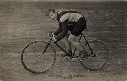 Ak Radrennfahrer Quessard, französischer Sprinter