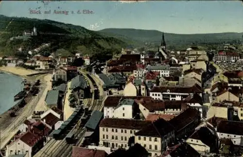 Ak Ústí nad Labem Aussig an der Elbe, Panorama