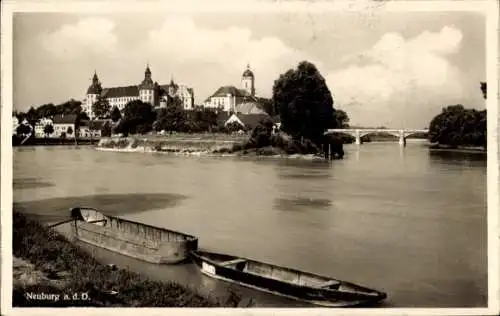 Ak Neuburg an der Donau Oberbayern, Donau, Schloss