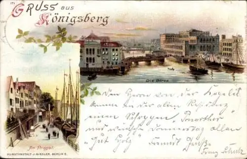 Litho Kaliningrad Königsberg Ostpreußen, Am Pregel, Börse