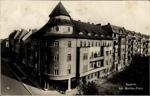 Ak Kostrzyn nad Odrą Cüstrin Küstrin Ostbrandenburg, Partie am Moltke Platz