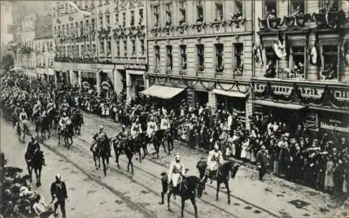 Ak Wrocław Breslau Schlesien, Kaisertage September 1906, Reiter, Kaiser Wilhelm II.