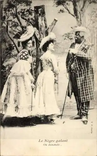 CPA Le Nègre galant, On demande