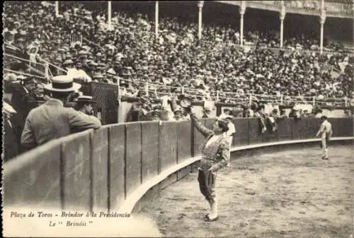 Ak Corrida de Toros, Brindar a la Presidencia