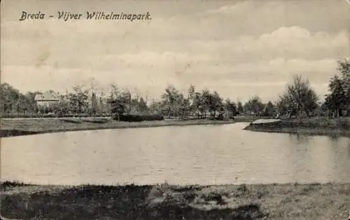 Ak Breda Nordbrabant Niederlande, Vijver Wilhelminapark