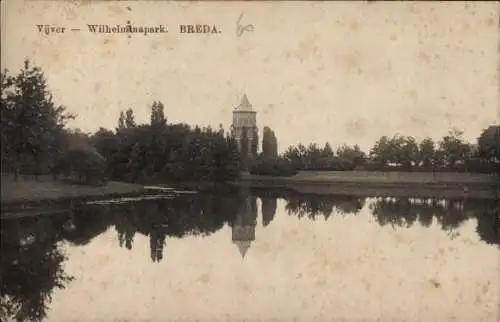 Ak Breda Nordbrabant Niederlande, Vijver, Wilhelminapark