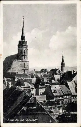 Ak Bautzen in der Lausitz, Blick auf die Altstadt mit Kirche