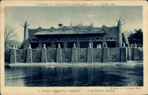 Ak Paris, Exposition Coloniale Internationale 1931, Afrique, Le Restaurant Indigene