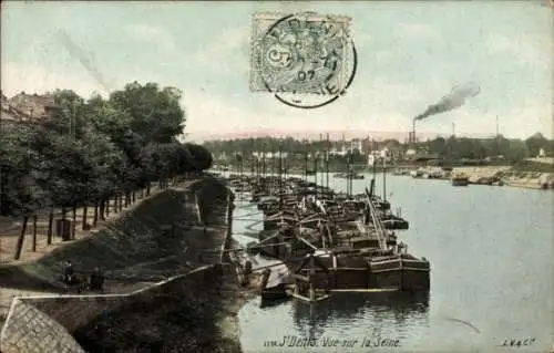 CPA Saint-Denis Seine-Saint-Denis, vue sur la Seine