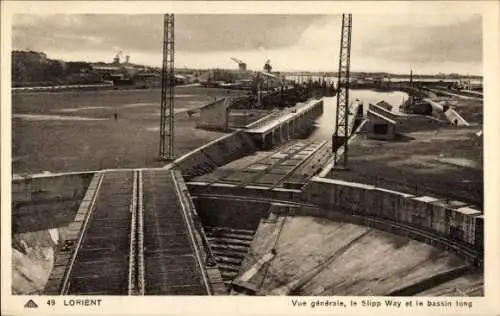Ak Lorient Morbihan, Hafenansicht, Slipp Way, bassin long, Industrieanlage