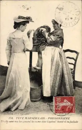 Ak Marseille, Hummer Händlerin