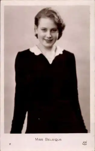 Ak Miss Belgique, Frauenportrait, Anhänger, Pullover