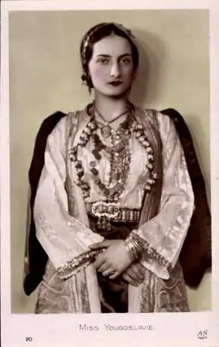 Sammelbild Die schönsten Frauen der Welt, Schönheitskönigin, Miss Jugoslawien 1930