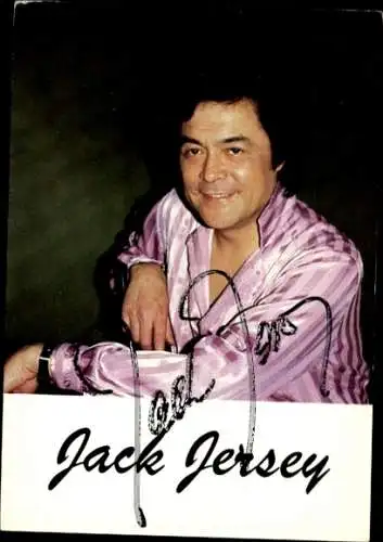 Autogrammkarte Sänger Jack Jersey, Portrait, Autogramm