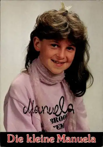 Autogrammkarte Sängerin Die kleine Manuela, Portrait, Autogramm