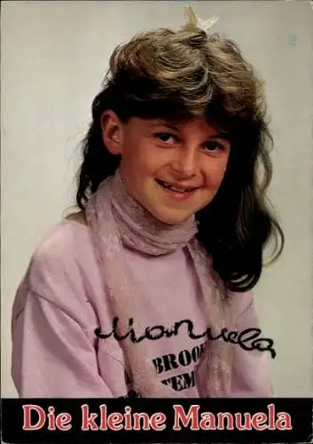 Autogrammkarte Sängerin Die kleine Manuela, Portrait, Autogramm