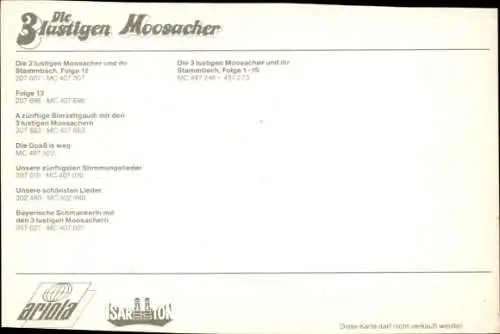 Autogrammkarte Musikgruppe Die lustigen 3 Moosacher, Autogramme