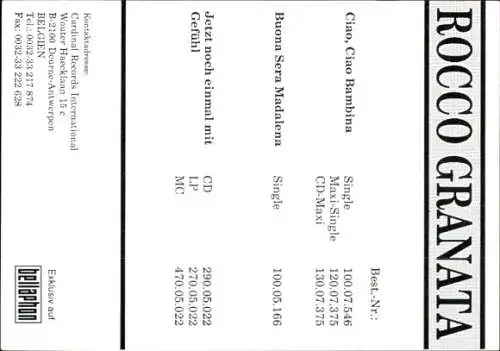 Foto Sänger Rocco Granata, Autogramm