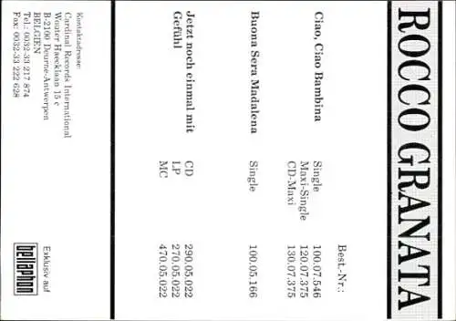 Foto Sänger Rocco Granata, Autogramm